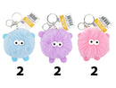 エコファーキーホルダー（ギョロ目モンスター、手足付、青、紫、桃）