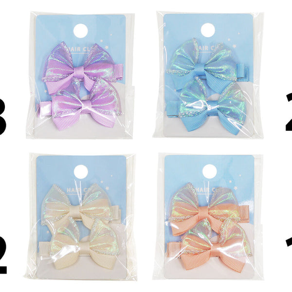 リボンヘアクリップセット（オーロラミックス） -100均 通販 ダイソー