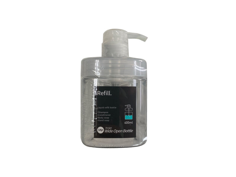 １ｄｐ　広口ポンプボトル　角　クリア４００ｍＬ