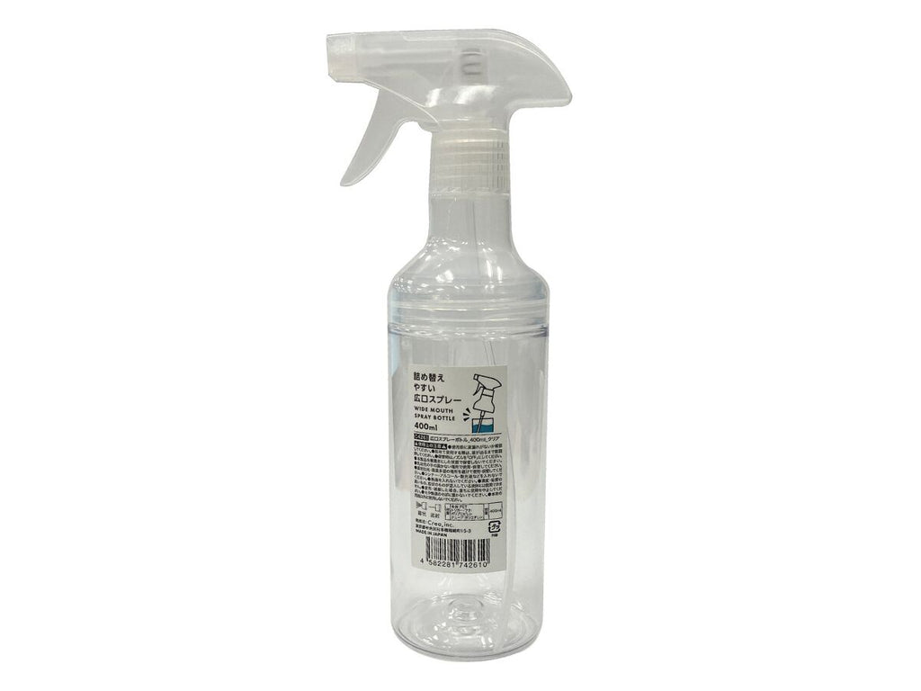 広口スプレーボトル 400mL クリア400mL -100均 通販