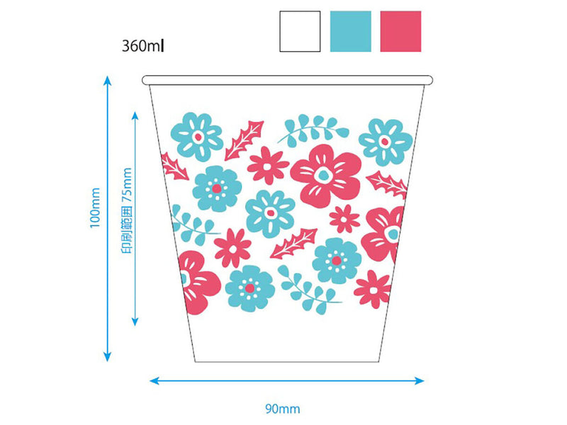 プラカップ（英字柄、５個）　３６０ｍＬ