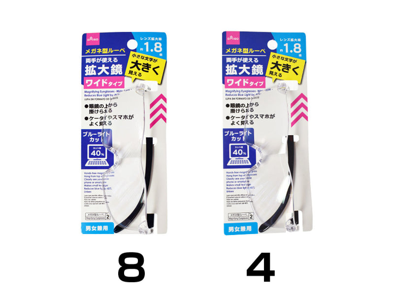 メガネ型ルーペ（約１．８倍、ブルーライト約４０％カット）