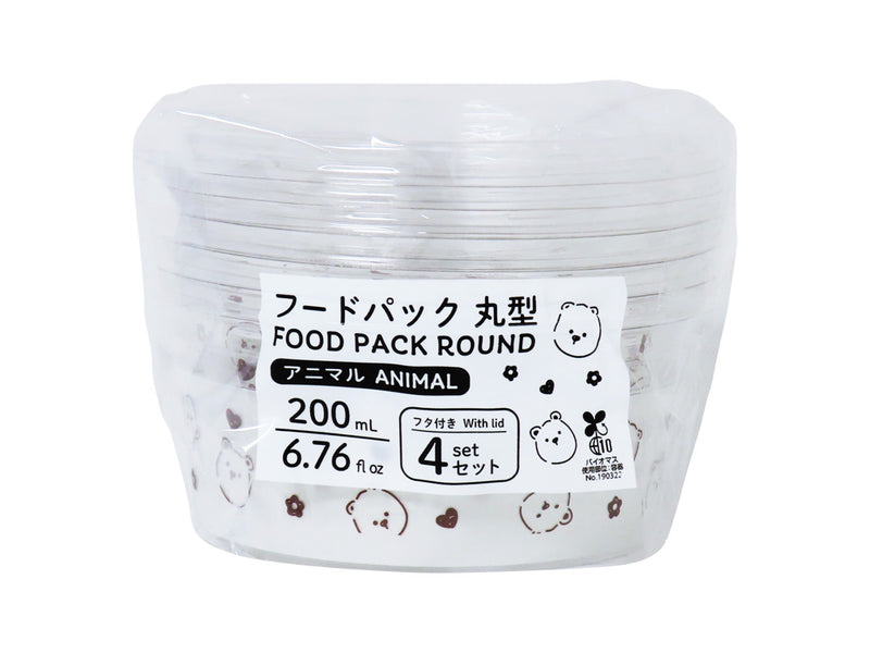 フードパック（バイオマス配合、丸型、アニマル、４セット）２００ｍＬ