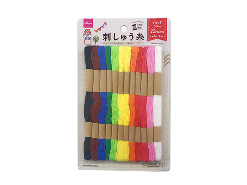 刺しゅう糸_ビビッドカラー（8m、12束）