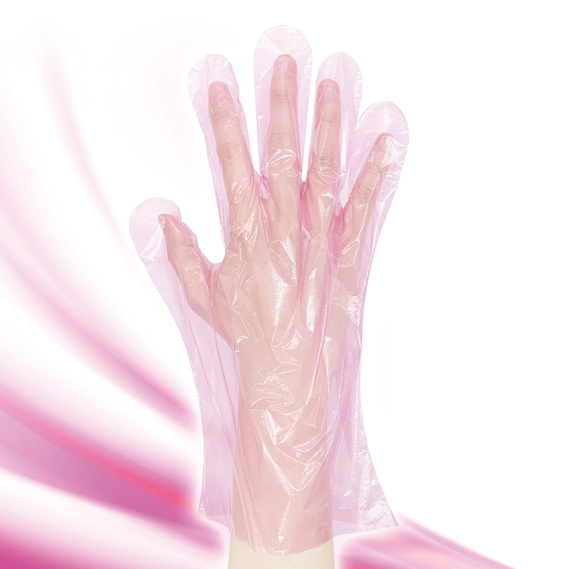 カラーポリエチレン手袋（ピンク、100枚）