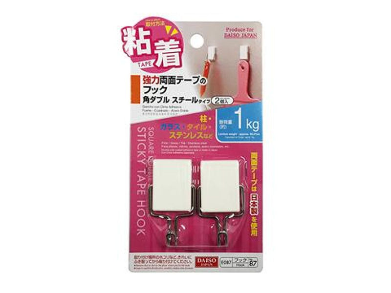 強力両面テープのフック_角ダブルスチールタイプ