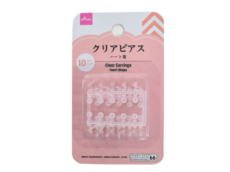 クリアピアス（ハート型、１０ペア）