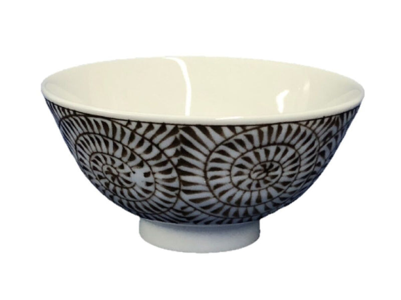 丸飯碗（たこ唐草、茶、約１１．４ｘ１１．４ｘ５．７ｃｍ）