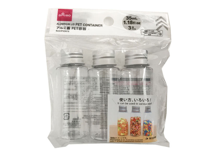 アルミ蓋ＰＥＴ容器　３５ｍｌ　３個入