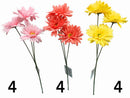 ガーベラ３輪（コーラル、ピンク、イエロー）