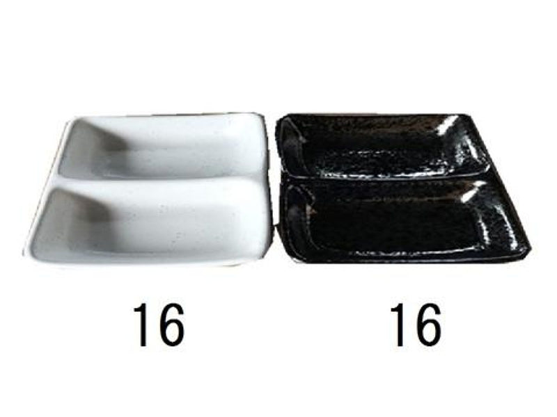 2連皿（白・黒）12.2×8.4×H2.4cm