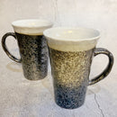 M油滴白釉流しビアジョッキ約9.6×H13.4cm