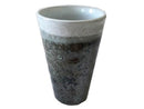 M油滴白釉流しビアカップ約8.4×H12.8cm