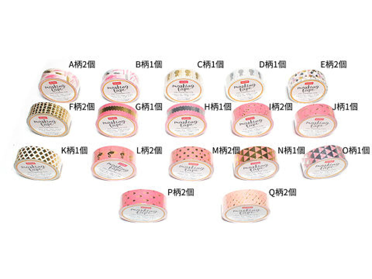 マスキングテープ・幾何形金箔押しテープセット 2個セット 波模様 マスキングテープ・幾何形金箔押しテープセット 2個セット 波