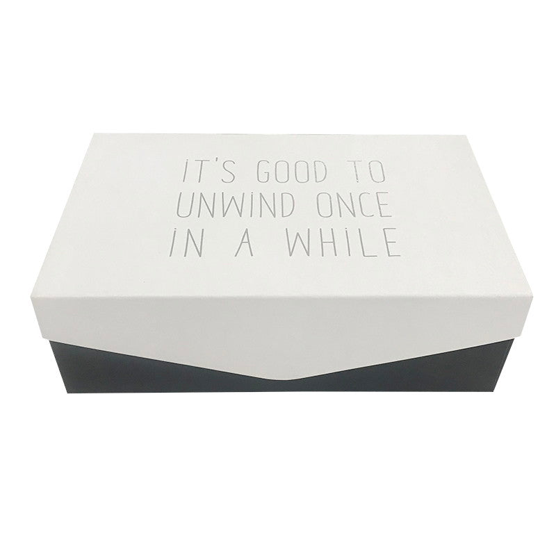 フタ付紙BOX（4サイズ、長方形、白・ブラック）