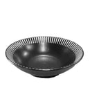 浅鉢（モダンストライプ、黒、約Φ１３．２×Ｈ３．８ｃｍ）