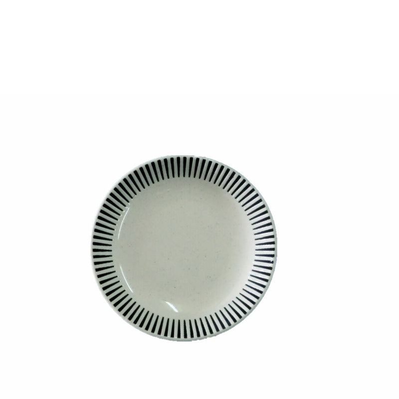 皿（モダンストライプ、白、約Φ１２×Ｈ２．３ｃｍ）