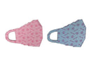 洗えるマスク（ピンクラテ、２枚）