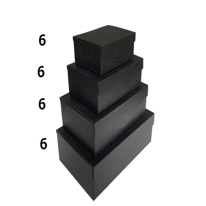 フタ付紙ＢＯＸ（４サイズ、長方形、黒）