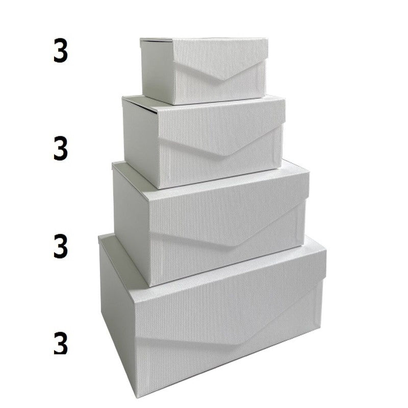 フタ付紙ＢＯＸ（４サイズ、長方形、白）