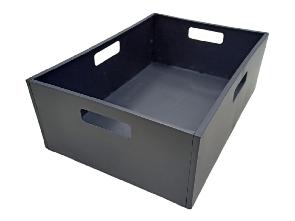 組立収納BOX（SQUーAIR、黒、38cm×26．6cm