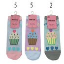 ショート丈ソックス（１９ｃｍ－２１ｃｍ、ピンクラテ、カップケーキ）