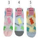 ショート丈ソックス（２２ｃｍ－２４ｃｍ、ピンクラテ、グミベアー、総柄）